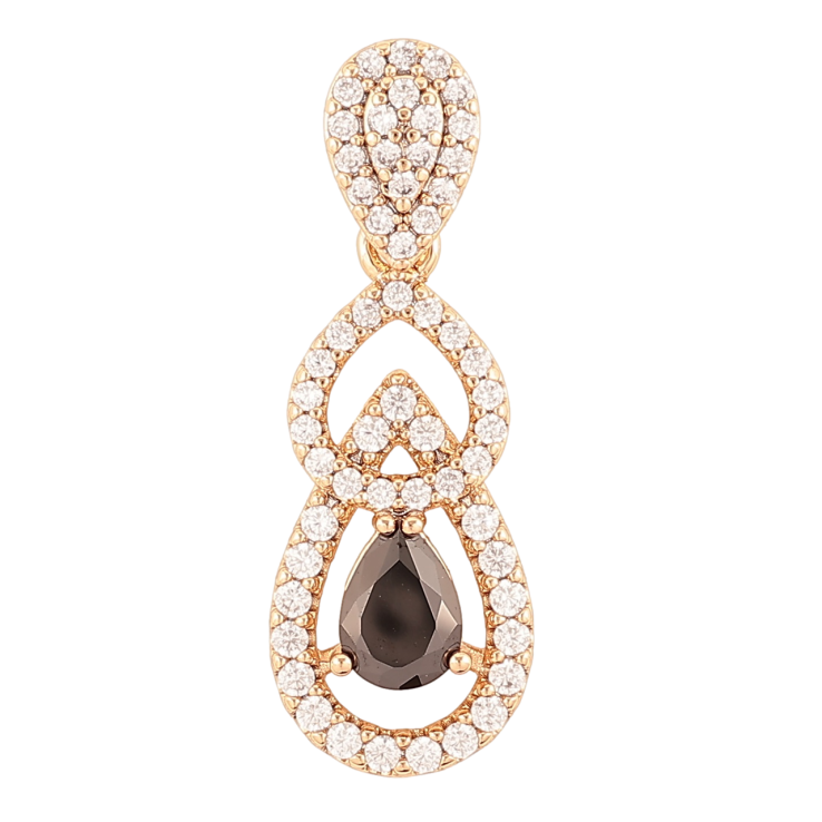 Кулон Xuping Позолота 18K «Витончена підвіска з цирконієм і чорним фіанітом» для ланцюжка до 4мм фото №8 Кулон Xuping Позолота 18K «Витончена підвіска з цирконієм і чорним фіанітом» для ланцюжка до 4мм фото №8