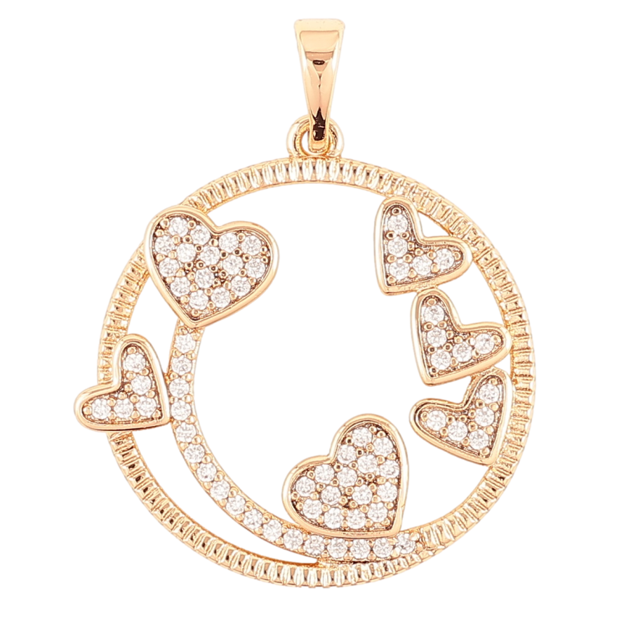 Кулон Xuping Позолота 18K «Візерунок сердечка з цирконієм» для ланцюжка до 5мм фото №1 Кулон Xuping Позолота 18K «Візерунок сердечка з цирконієм» для ланцюжка до 5мм фото №1