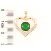 Кулон Xuping Позолота 18K Сердечко с зеленым фианитом и цирконием для цепочки до 5мм фото №2