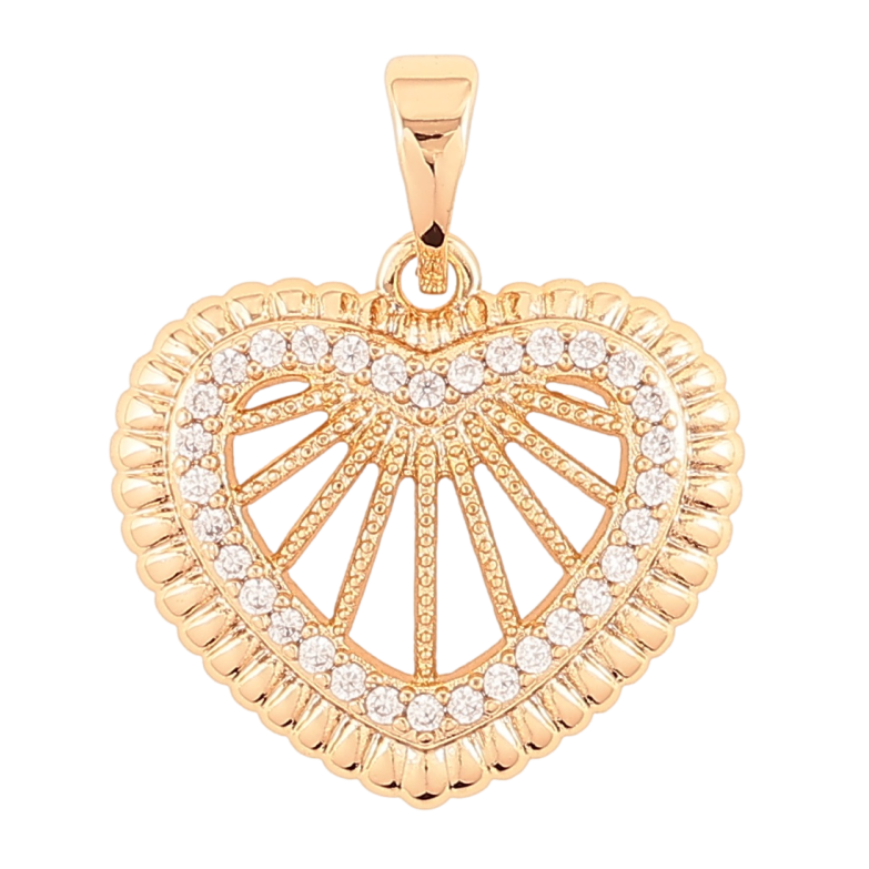 Кулон Xuping Позолота 18K Сердечко с цирконием для цепочки до 5мм фото №1