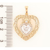 Кулон Xuping Позолота 18K «Сердечко з Янголятами та кришталевим серцем» для ланцюжка до 6мм фото №2