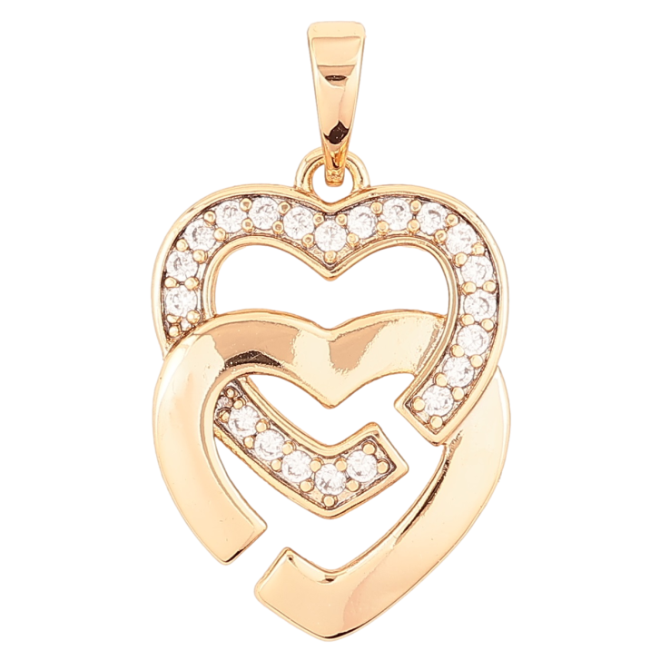 Кулон Xuping Позолота 18K «Сердечка з цирконієм» для ланцюжка до 6мм фото №11 Кулон Xuping Позолота 18K «Сердечка з цирконієм» для ланцюжка до 6мм фото №11