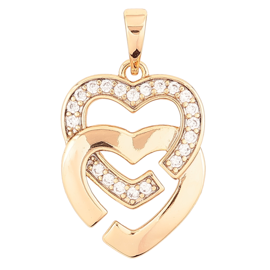 Кулон Xuping Позолота 18K «Сердечка з цирконієм» для ланцюжка до 6мм фото №1 Кулон Xuping Позолота 18K «Сердечка з цирконієм» для ланцюжка до 6мм фото №1