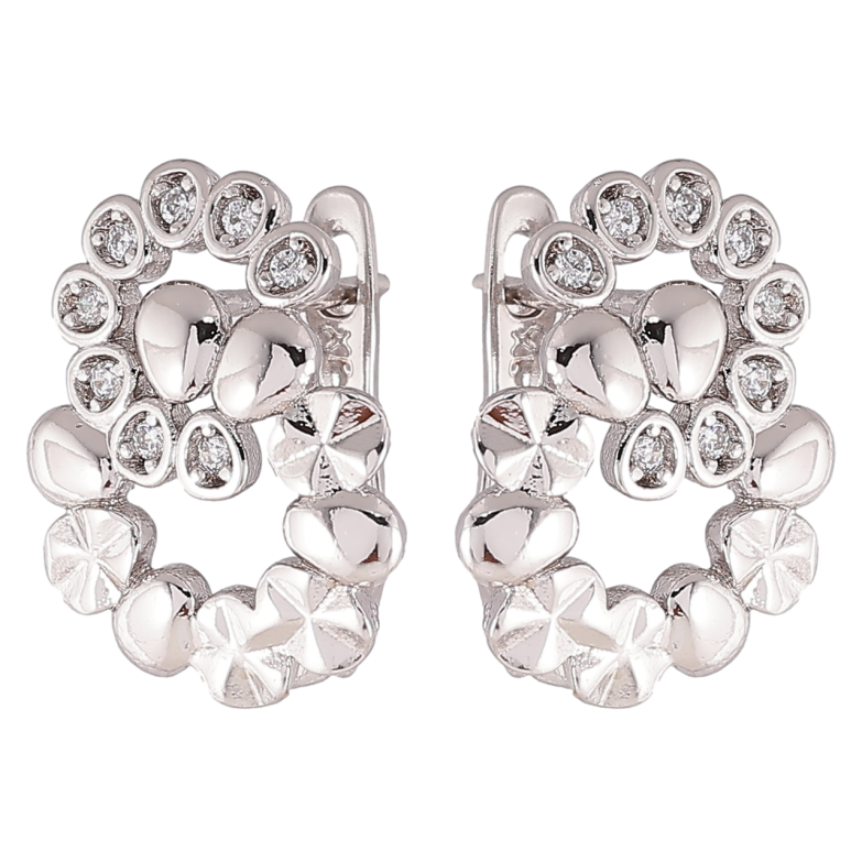 Серьги Xuping Родий английский замок Декоративный узор с цирконием фото №1