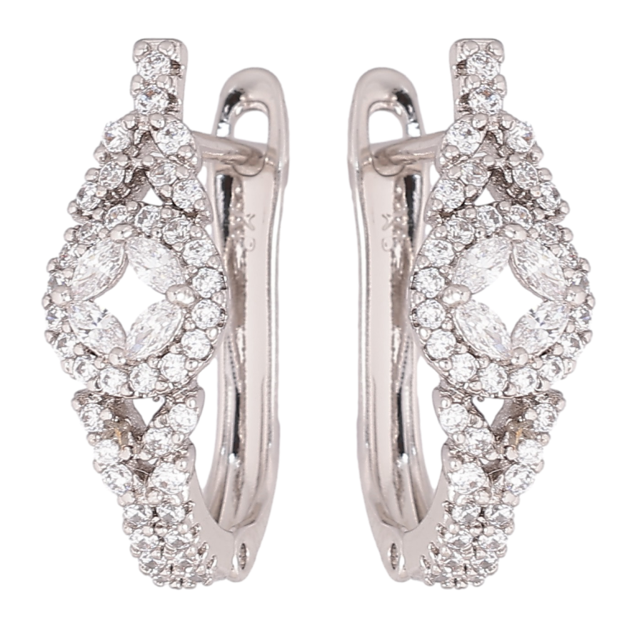 Серьги Xuping Родий английский замок Узор с инкрустацией цирконием фото №1 Серьги Xuping Родий английский замок Узор с инкрустацией цирконием фото №1