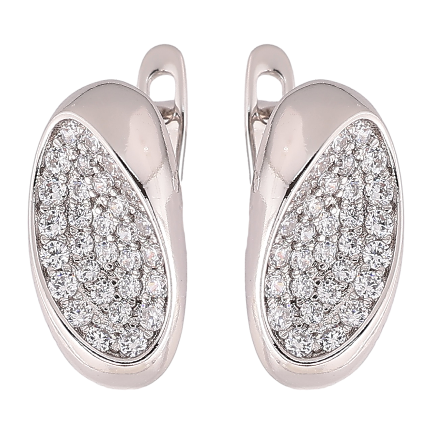 Сережки Xuping Родій англійський замок «Овали з інкрустацією цирконієм» фото №1