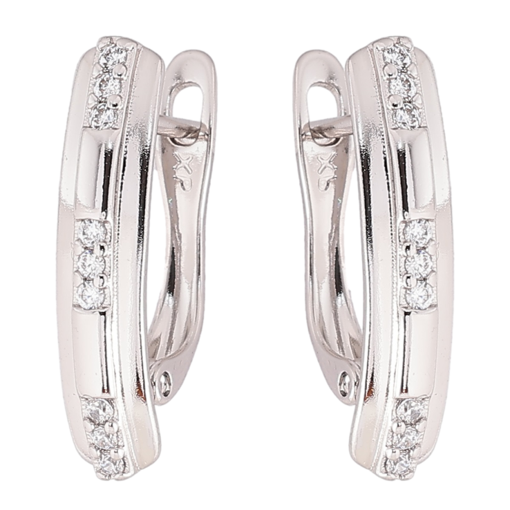 Серьги Xuping Родий английский замок Декоративный узор с цирконием фото №9 Серьги Xuping Родий английский замок Декоративный узор с цирконием фото №9