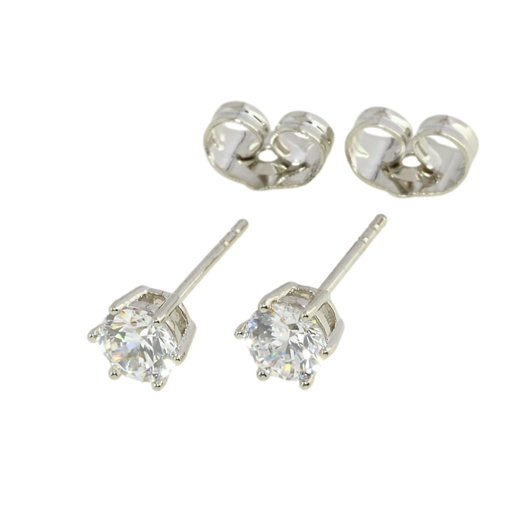 Серьги Xuping Родий пусеты Фианит в 6-ти крапановой оправе ø 5мм фото №17 Серьги Xuping Родий пусеты Фианит в 6-ти крапановой оправе ø 5мм фото №17