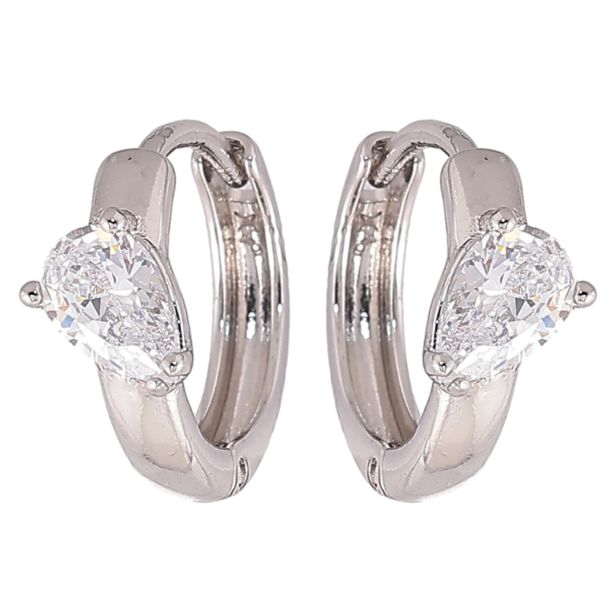 Сережки Xuping Родій колечка «Вставки фіаніти» фото №1 Сережки Xuping Родій колечка «Вставки фіаніти» фото №1