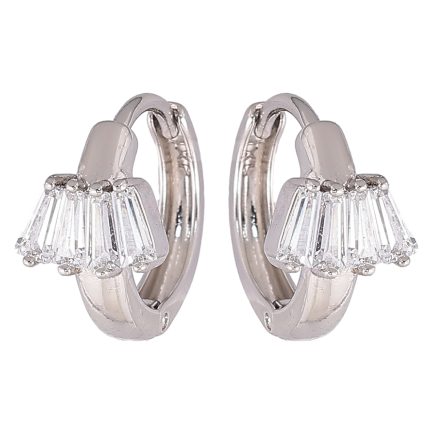 Сережки Xuping Родій колечка «Візерунок з цирконієм» фото №1