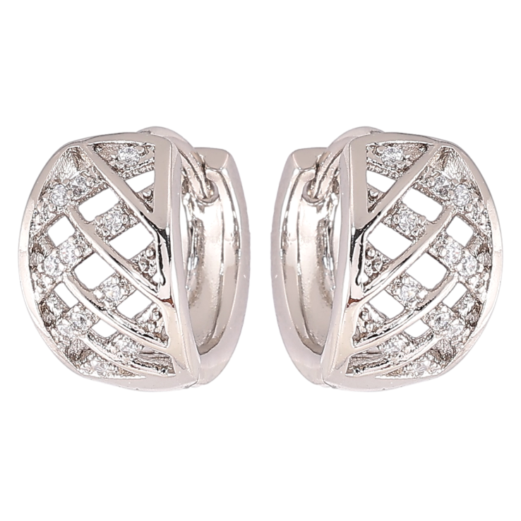 Серьги Xuping Родий колечки Узор с цирконием» фото №25 Серьги Xuping Родий колечки Узор с цирконием» фото №25