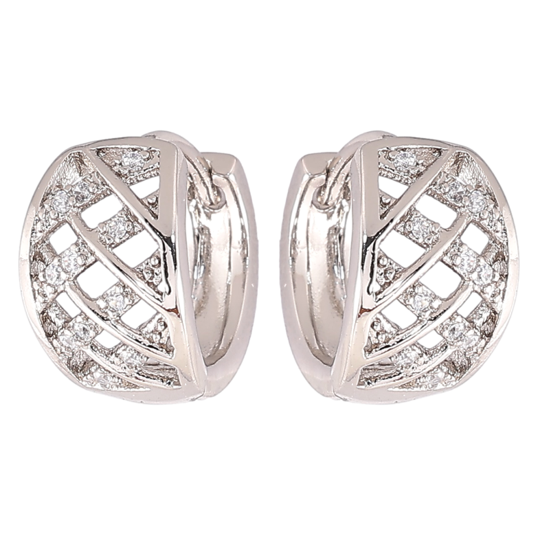 Сережки Xuping Родій колечка «Візерунок з цирконієм» фото №1