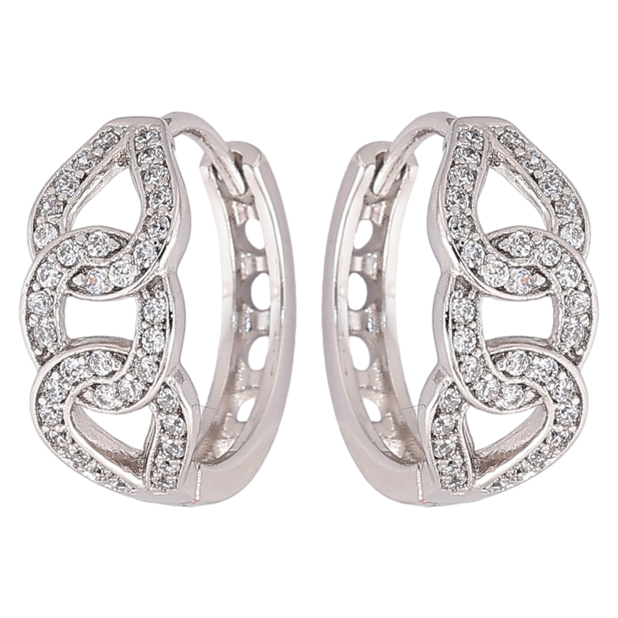 Серьги Xuping Родий колечки Узор цепочка с цирконием» фото №1 Серьги Xuping Родий колечки Узор цепочка с цирконием» фото №1
