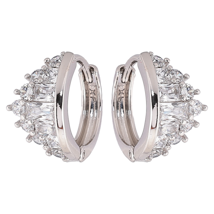 Серьги Xuping Родий колечки Кристальная корона» фото №8 Серьги Xuping Родий колечки Кристальная корона» фото №8