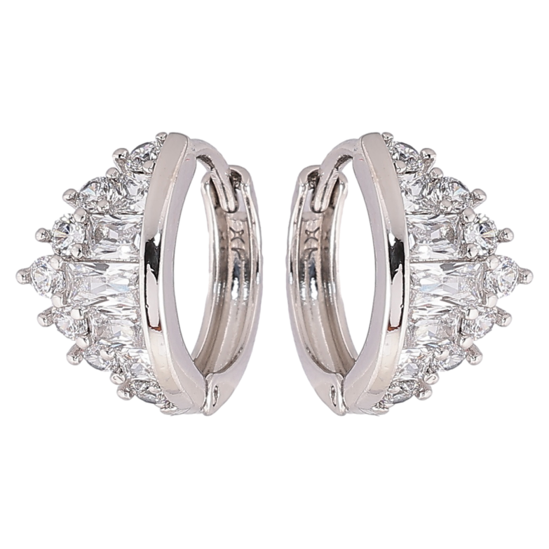 Серьги Xuping Родий колечки Кристальная корона» фото №1