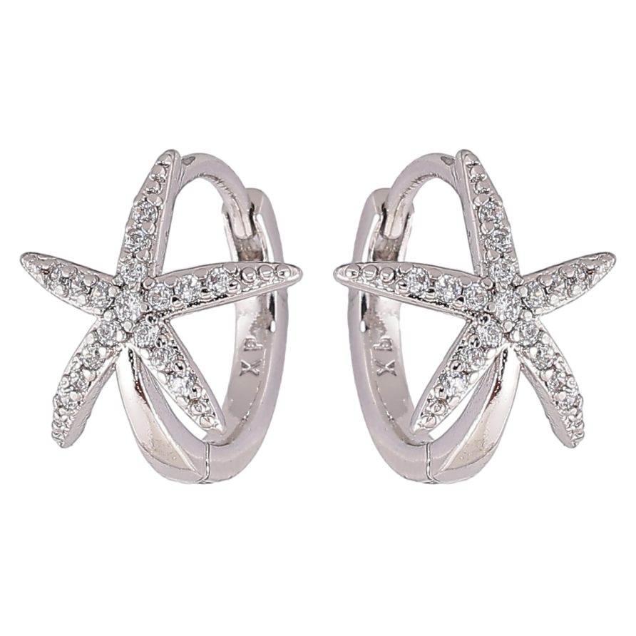 Сережки Xuping Родій колечка «Морські зірки з цирконієм» фото №1