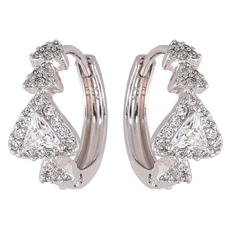 Серьги Xuping Родий колечки Инкрустация цирконием фото №3