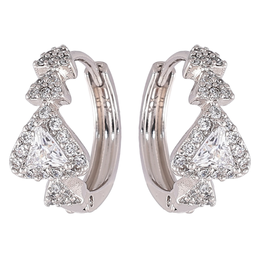 Серьги Xuping Родий колечки Инкрустация цирконием фото №1