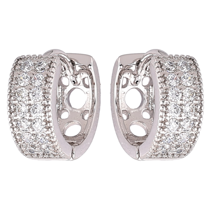 Серьги Xuping Родий колечки Инкрустация цирконием фото №13 Серьги Xuping Родий колечки Инкрустация цирконием фото №13