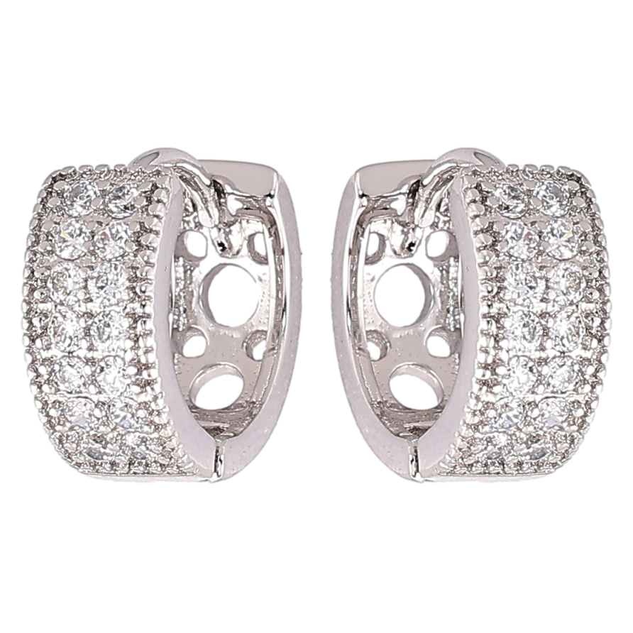 Серьги Xuping Родий колечки Инкрустация цирконием фото №1