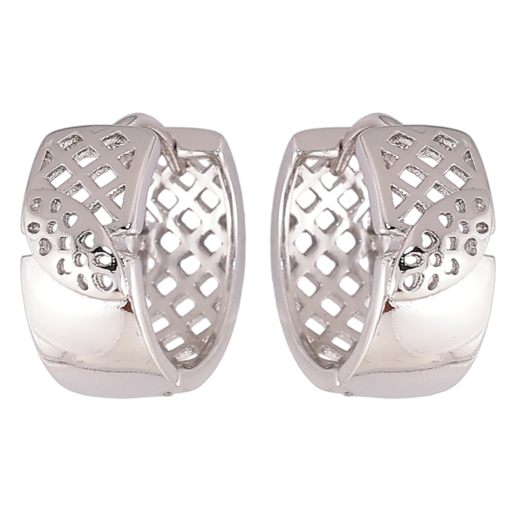 Серьги Xuping Родий колечки Резной узор фото №8 Серьги Xuping Родий колечки Резной узор фото №8