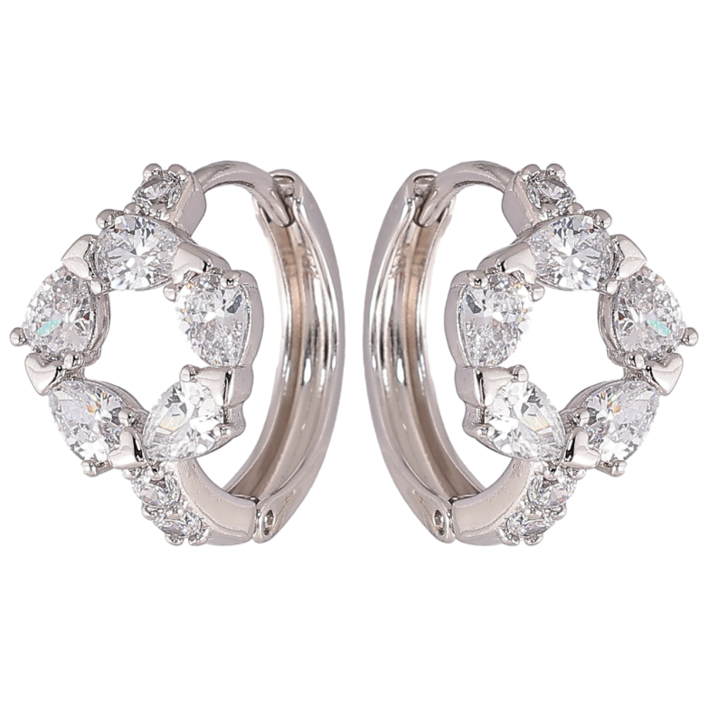 Серьги Xuping Родий колечки Веночки из кристаллов фото №1