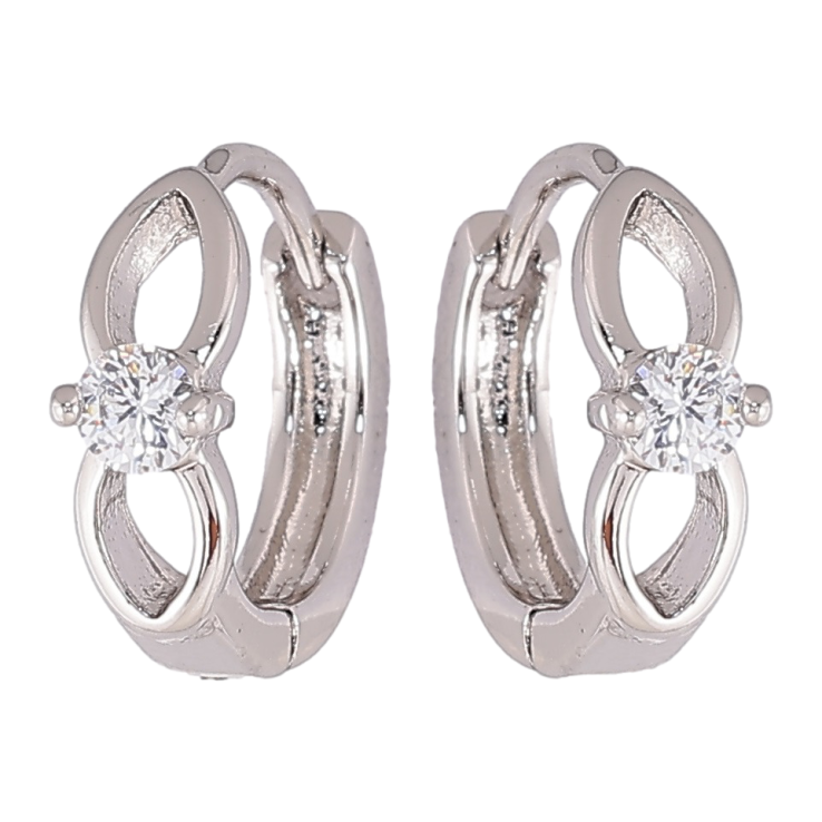 Серьги Xuping Родий колечки Узор с фианитами фото №20 Серьги Xuping Родий колечки Узор с фианитами фото №20