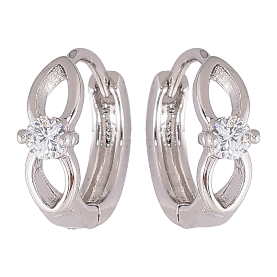 Сережки Xuping Родій колечка «Візерунок з фіанітами» фото №1