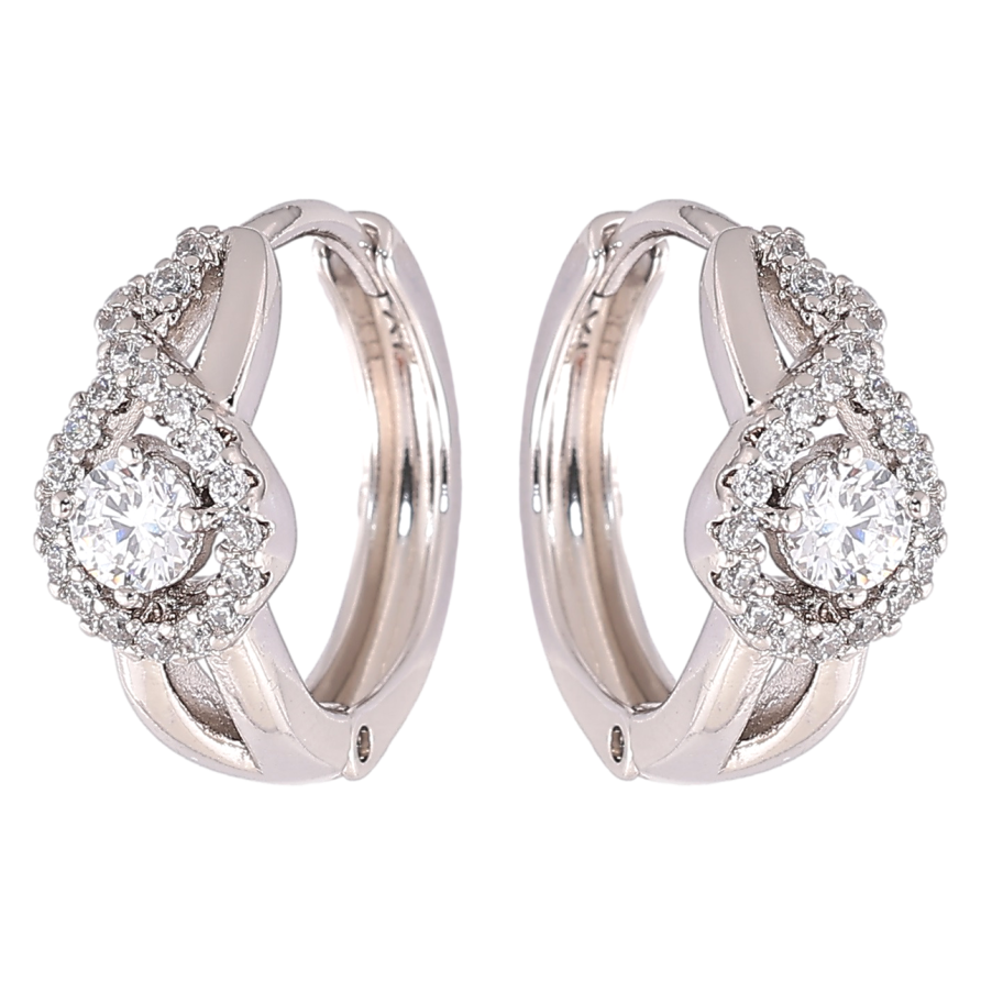 Серьги Xuping Родий колечки Узор с цирконием фото №1