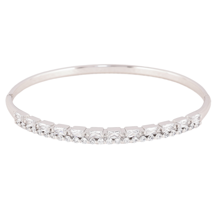 Браслет Xuping Родий Инкрустация цирконием ø 6см фото №5