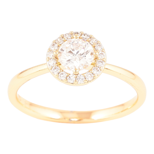 Кольцо Xuping Позолота 18K Фианит в обрамлении циркония фото №1