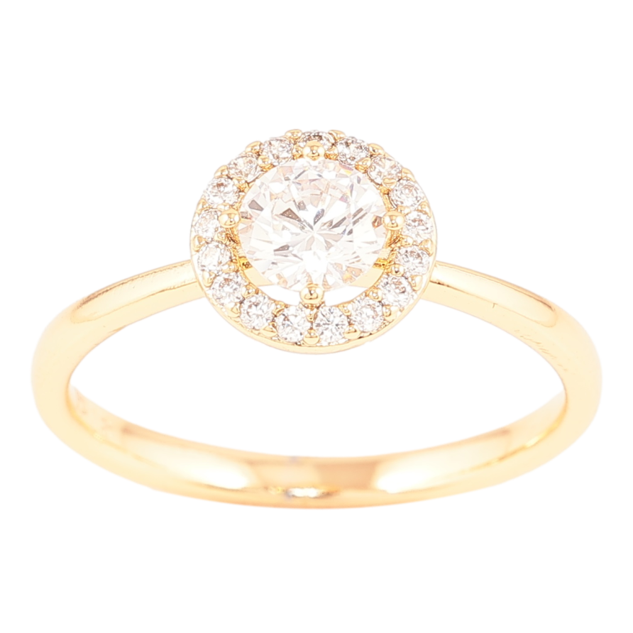 Каблучка Xuping Позолота 18K «Фіаніт в обрамленні цирконію» фото №1