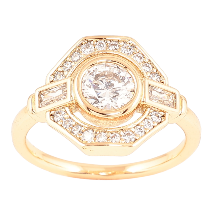 Каблучка Xuping Позолота 18K «Шестигранник з інкрустацією цирконієм» фото №17 Каблучка Xuping Позолота 18K «Шестигранник з інкрустацією цирконієм» фото №17