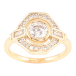 Кольцо Xuping Позолота 18K Шестигранник с инкрустацией цирконием фото №1