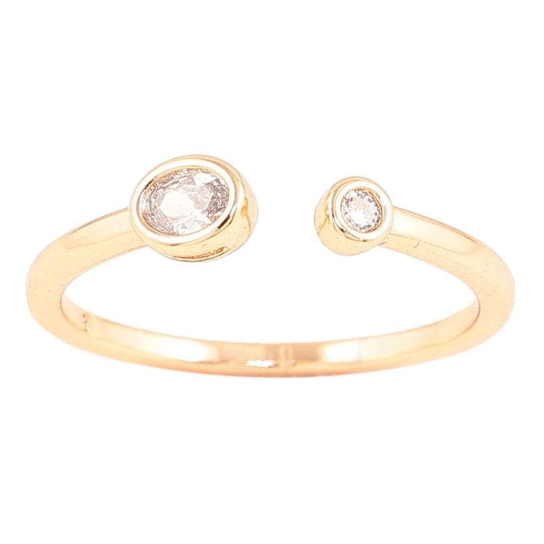 Кольцо Xuping Позолота 18K Два кристалла фото №1