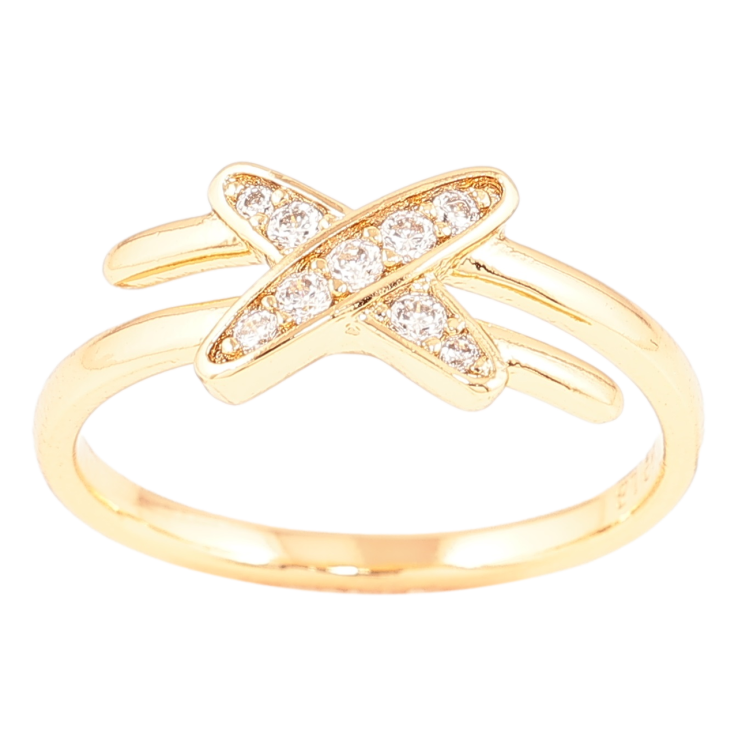 Каблучка Xuping Позолота 18K «Хрестик з цирконієм» фото №25