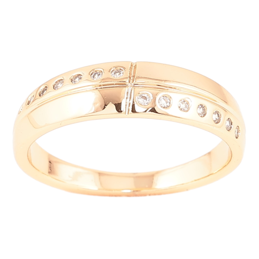 Кольцо Xuping Позолота 18K Узор из вставками циркония фото №1