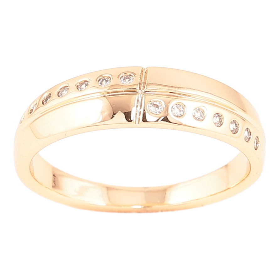 Каблучка Xuping Позолота 18K «Візерунок з вставками цирконію» фото №1 Каблучка Xuping Позолота 18K «Візерунок з вставками цирконію» фото №1