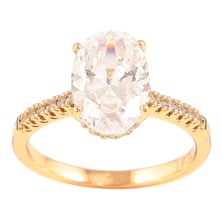 Каблучка Xuping Позолота 18K «Фіаніт на доріжці цирконію» фото №12