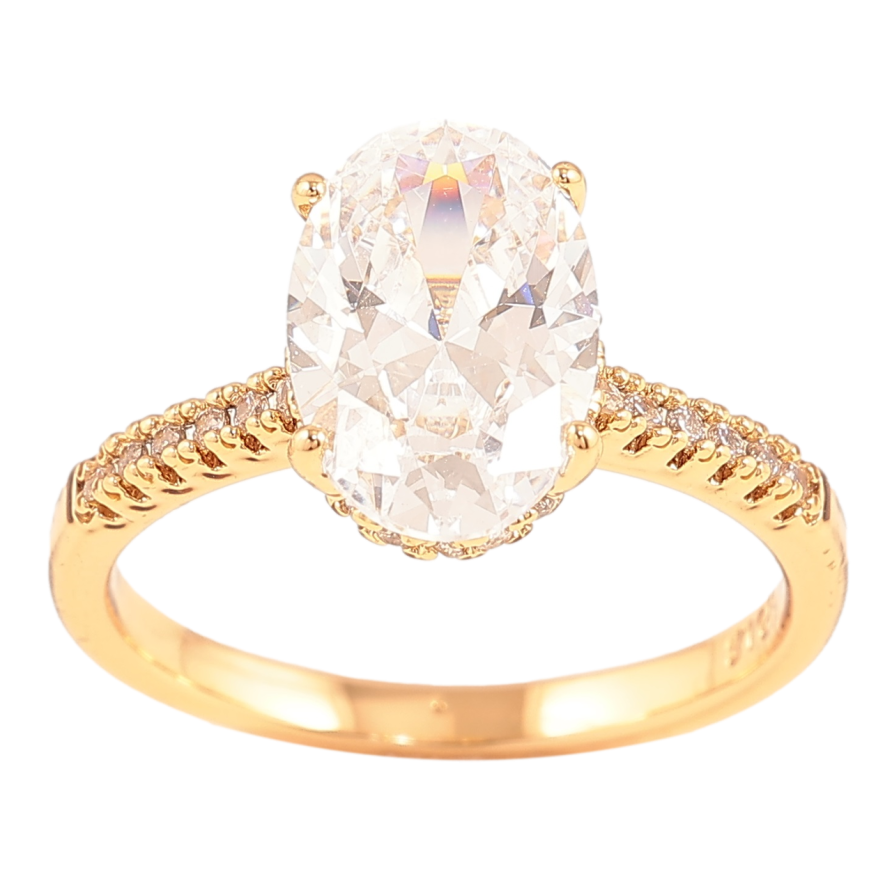 Каблучка Xuping Позолота 18K «Фіаніт на доріжці цирконію» фото №1