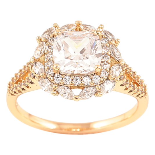 Кольцо Xuping Позолота 18K Инкрустация цирконием фото №1 Кольцо Xuping Позолота 18K Инкрустация цирконием фото №1