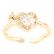 Кольцо Xuping Позолота 18K Кристальное сердечко с цветком фото №1