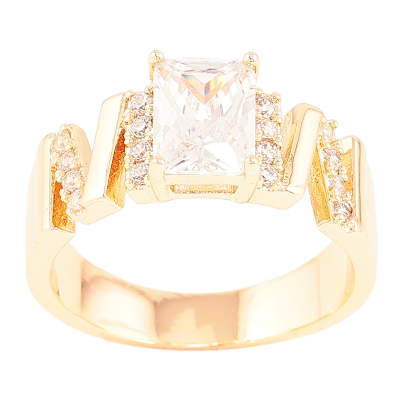 Кольцо Xuping Позолота 18K Узор с фианитом и цирконием фото №1 Кольцо Xuping Позолота 18K Узор с фианитом и цирконием фото №1