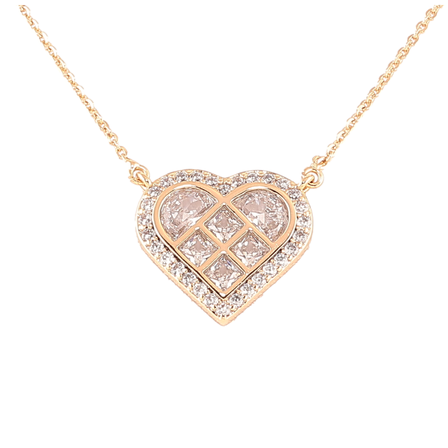 Подвеска на цепочке Xuping Позолота 18K Сердечко с инкрустацией цирконием длина 45-49см х 1мм фото №1 Подвеска на цепочке Xuping Позолота 18K Сердечко с инкрустацией цирконием длина 45-49см х 1мм фото №1