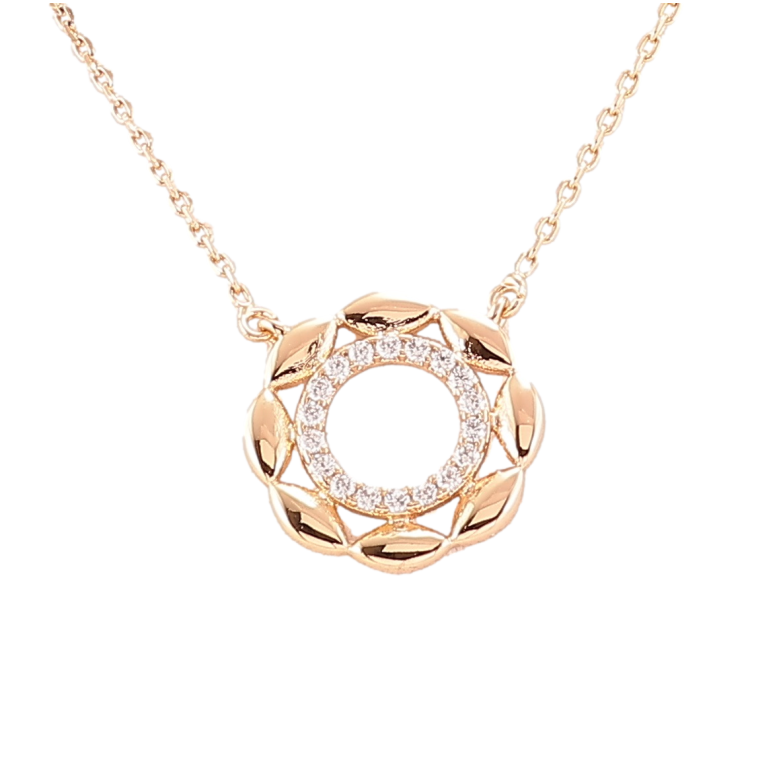 Підвіска на ланцюжку Xuping Позолота 18K «Декоративне колечко з цирконієм» довжина 40-45см х 1мм фото №1