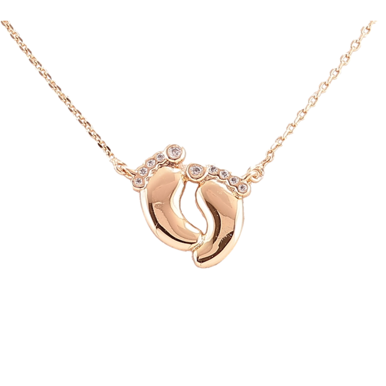 Підвіска на ланцюжку Xuping Позолота 18K «Дитячі слідочки» довжина 42-47см х 1мм фото №1