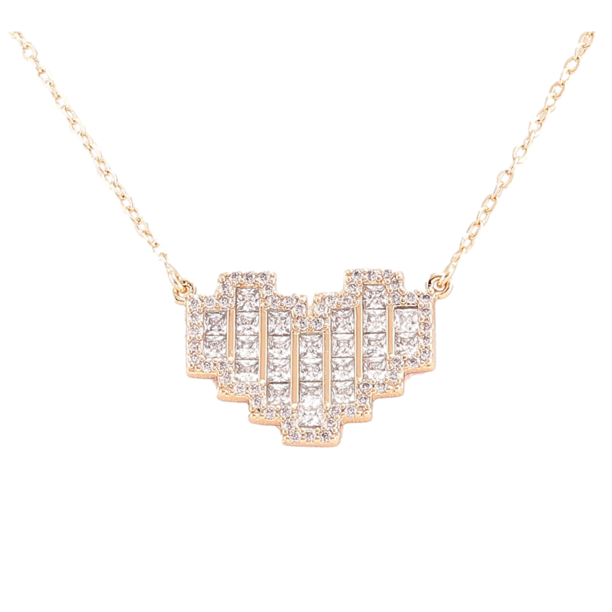 Підвіска на ланцюжку Xuping Позолота 18K «Серце з фіанітами та цирконієм» довжина 44-49см х 1.5мм фото №1