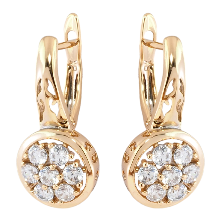 Серьги Xuping Позолота 18K английский замок Цветочный узор с цирконием фото №20