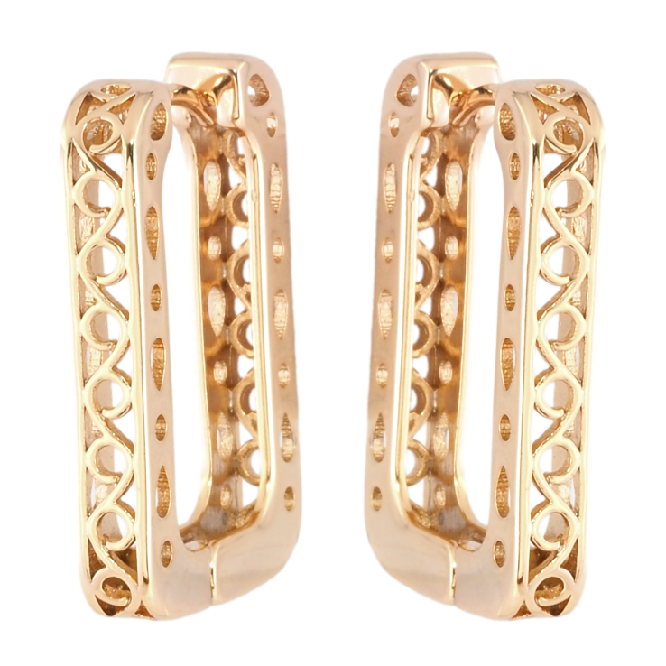 Серьги Xuping Позолота 18K колечки Резной узор фото №19 Серьги Xuping Позолота 18K колечки Резной узор фото №19