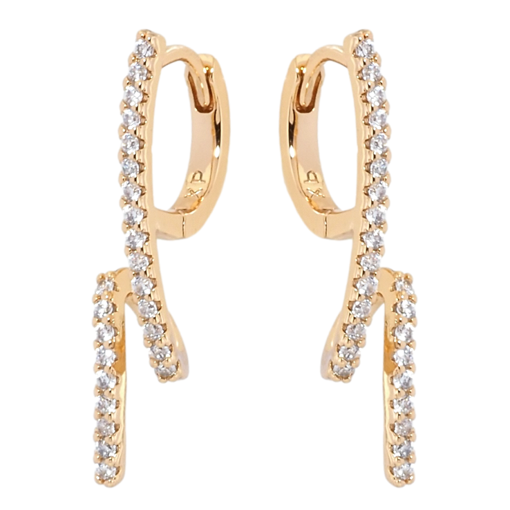 Серьги Xuping Позолота 18K колечки Витые дорожки циркония фото №5 Серьги Xuping Позолота 18K колечки Витые дорожки циркония фото №5